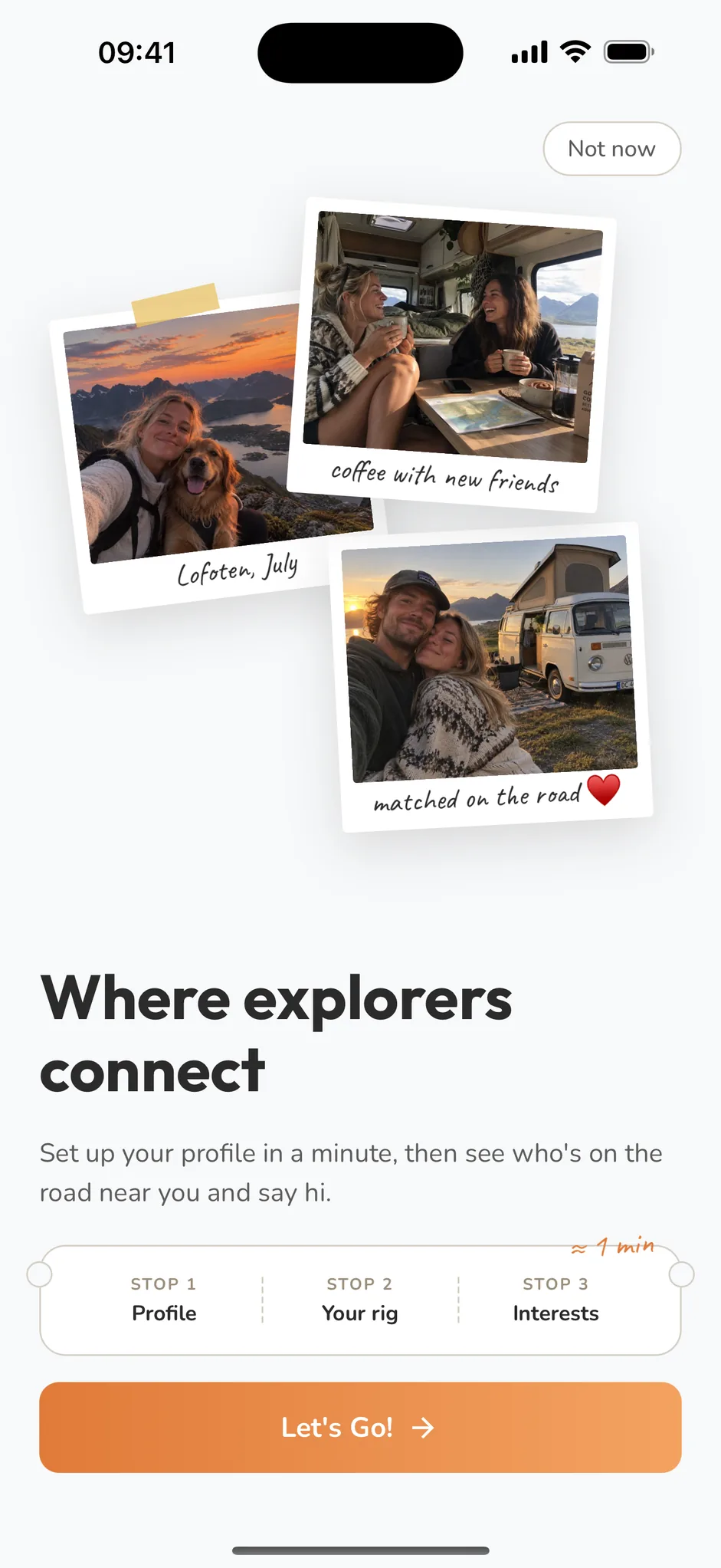 Welcome screen in Vanderlust